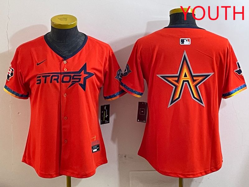 Youth Houston Astros Blank Orange Fourth generation Joint Name 2025 Nike MLB Jersey style 4